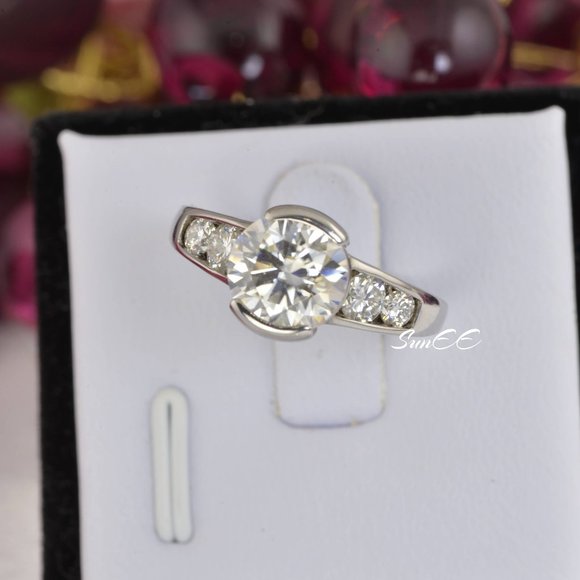 Fine Jewelry Jewelry - Certified Moissanite Diamond  2.8ct Wedding Engagement Ring  6.5